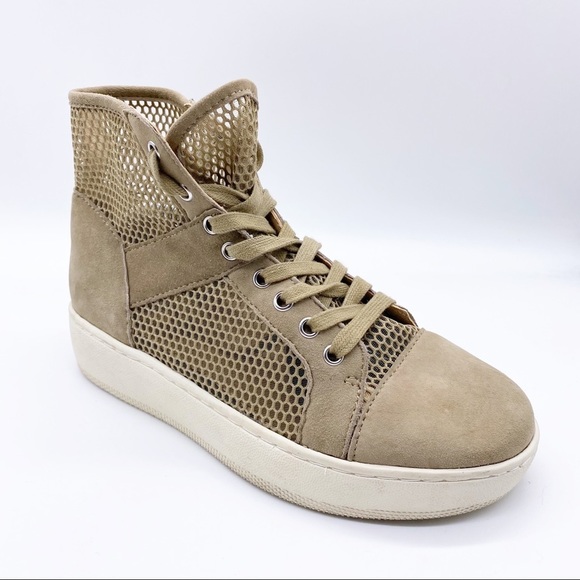 J Slides Tan Mesh Suede combo Hi top Sneaker 7 - Picture 2 of 6